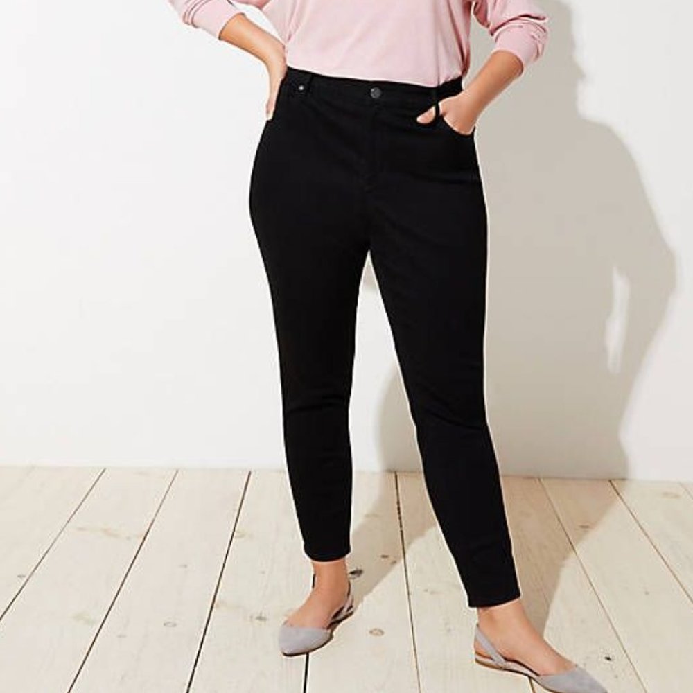 Loft Plus High Waist Skinny Black Jeans-Sz 20P